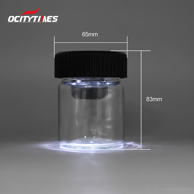 LED Magnifying Herb Stash Weed Wax Jar Glass Rechargeable OEM Brand