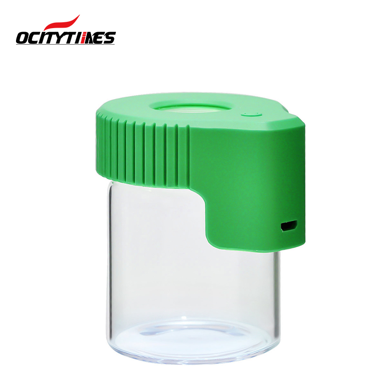 LED Magnifying Herb Stash Weed Wax Jar Glass Rechargeable OEM Brand